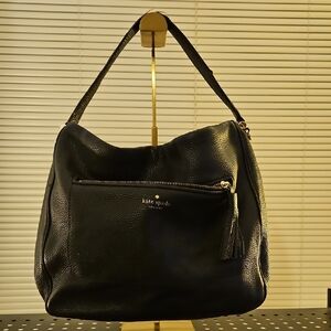 Kate Spade New York Michaela Chester Street black pebbled leather hobo bag